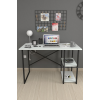 60x120 Cm 2 Raflı Çalışma Masası Bilgisayar Masası Ofis Ders Yemek Masası Beyaz