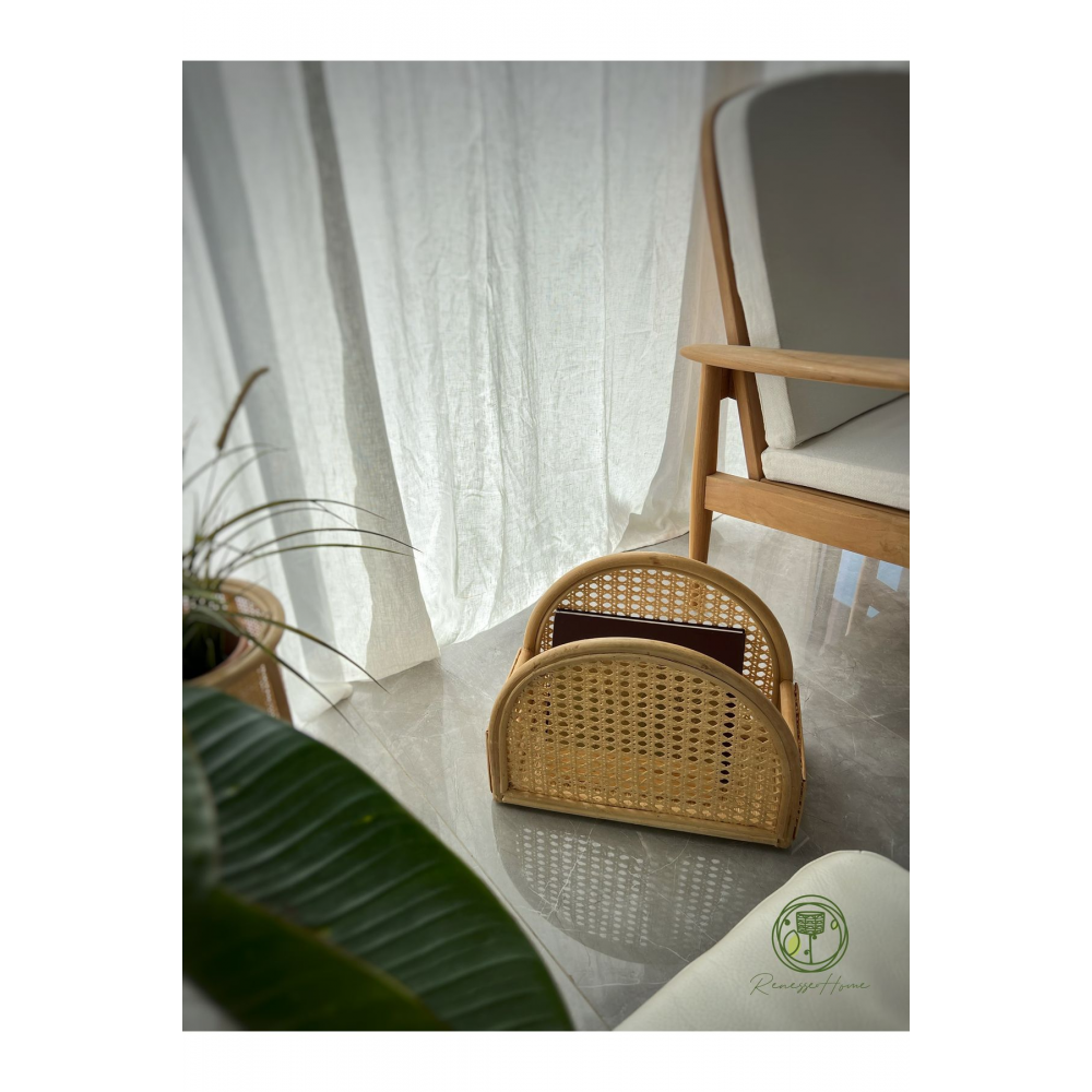 Cibuti El Yapımı Hazeranlı Rattan Gazetelik & Dergilik