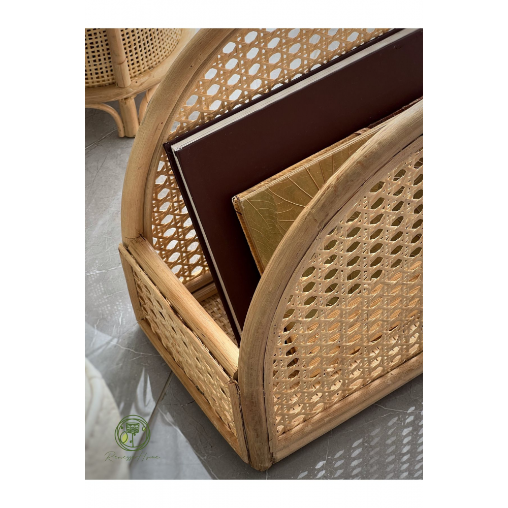 Cibuti El Yapımı Hazeranlı Rattan Gazetelik & Dergilik