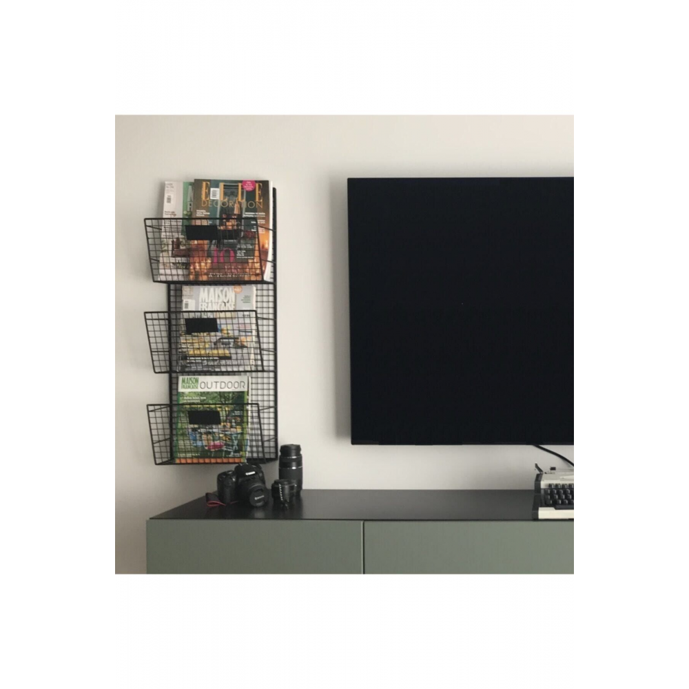 Metal Duvar Rafı 3 Gözlü Kitaplık Evrak Rafı Ws-233 Ws233