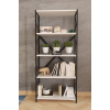 Mobiya Metal Kitaplık 5 Raflı Çok Amaçlı Dosya Kitap Rafı Ofis Salon Raf 150 Cm Beyaz
