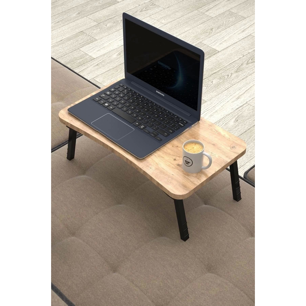 Modülare Laptop Sehpası Seyyar Kahvaltı Masası Katlanır Çalışma Sehpası Atlantik Çam