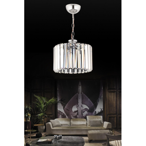 Lüx Elmas Gümüş Kristal Taşlı Avize