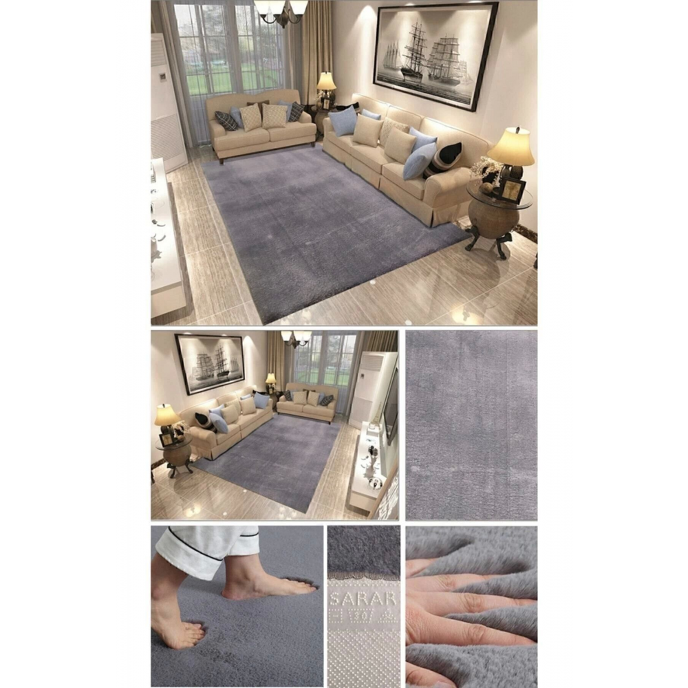 Seria Halı Tavşan Post En Trend Yumuşak Peluş Halı