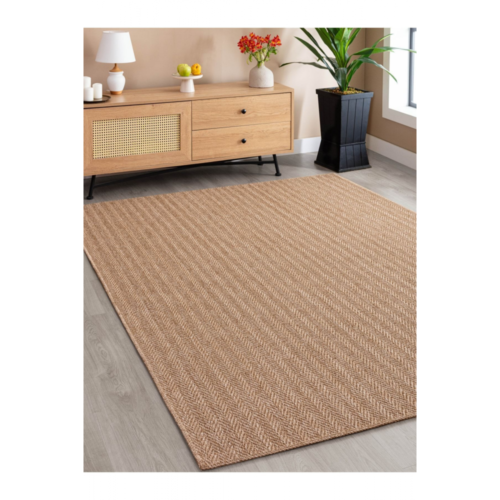 Srz-0503 Jüt Tabanlı Hasır Dokuma Örme Bohem Antialerjik Halı Kilim Balık Sırtı