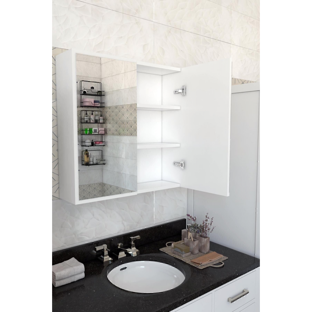 2 Kapaklı Aynalı Banyo Dolabı Çok Amaçlı Banyo Dolabı