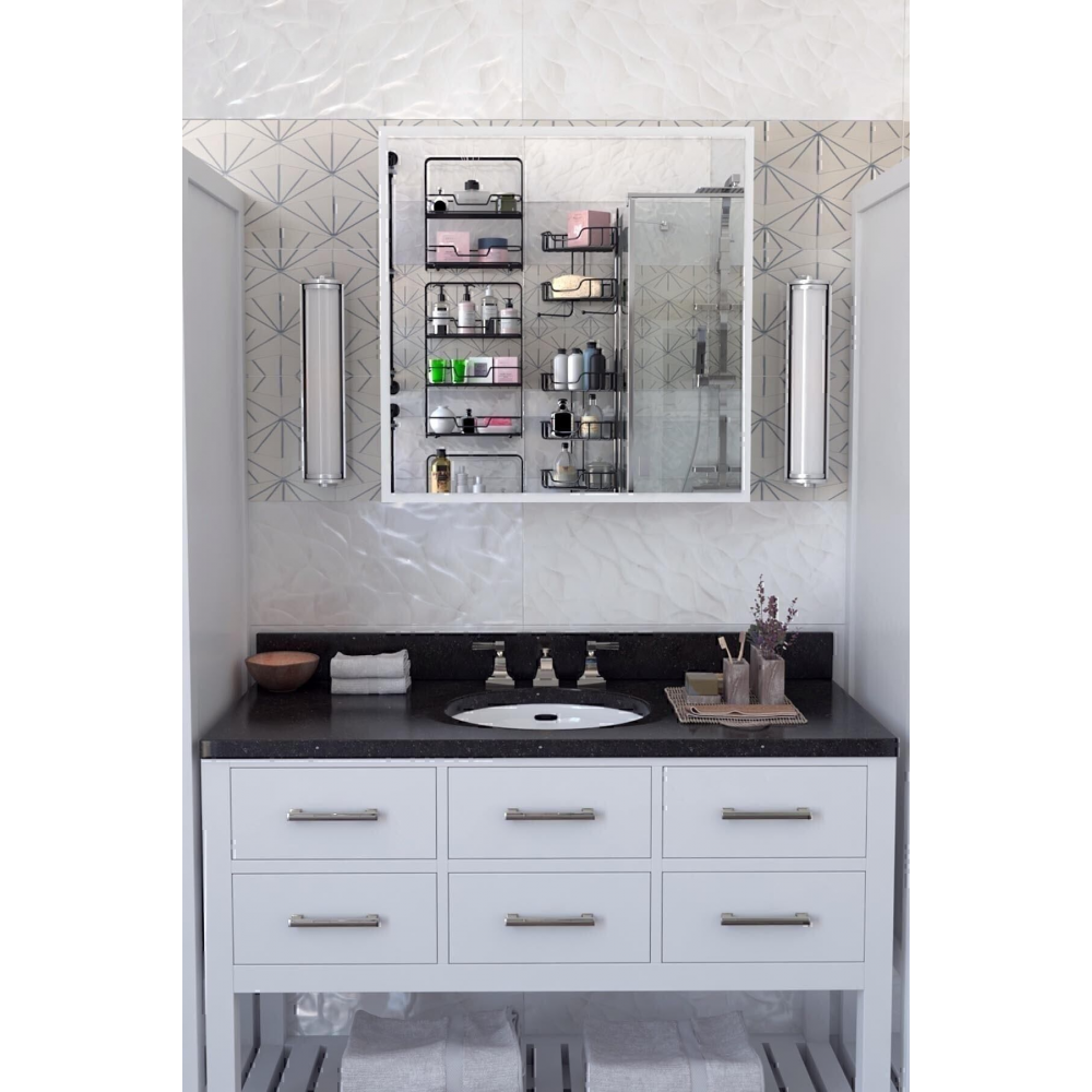 2 Kapaklı Aynalı Banyo Dolabı Çok Amaçlı Banyo Dolabı