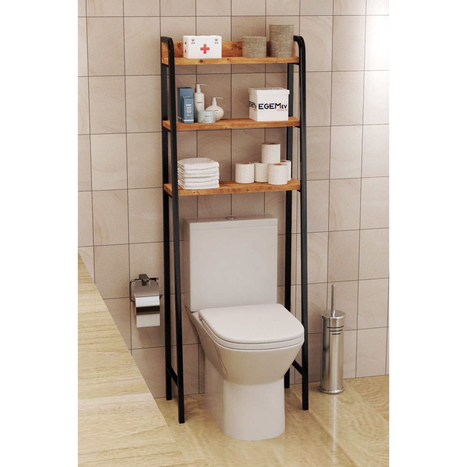 Wc Arkası Klozet Rafı Klozet Üstü Raf Ve Organizatör Havluluk Banyo Düzenliyici