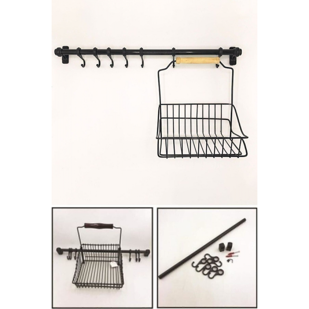 Siyah Retro Sepet ve Askılık