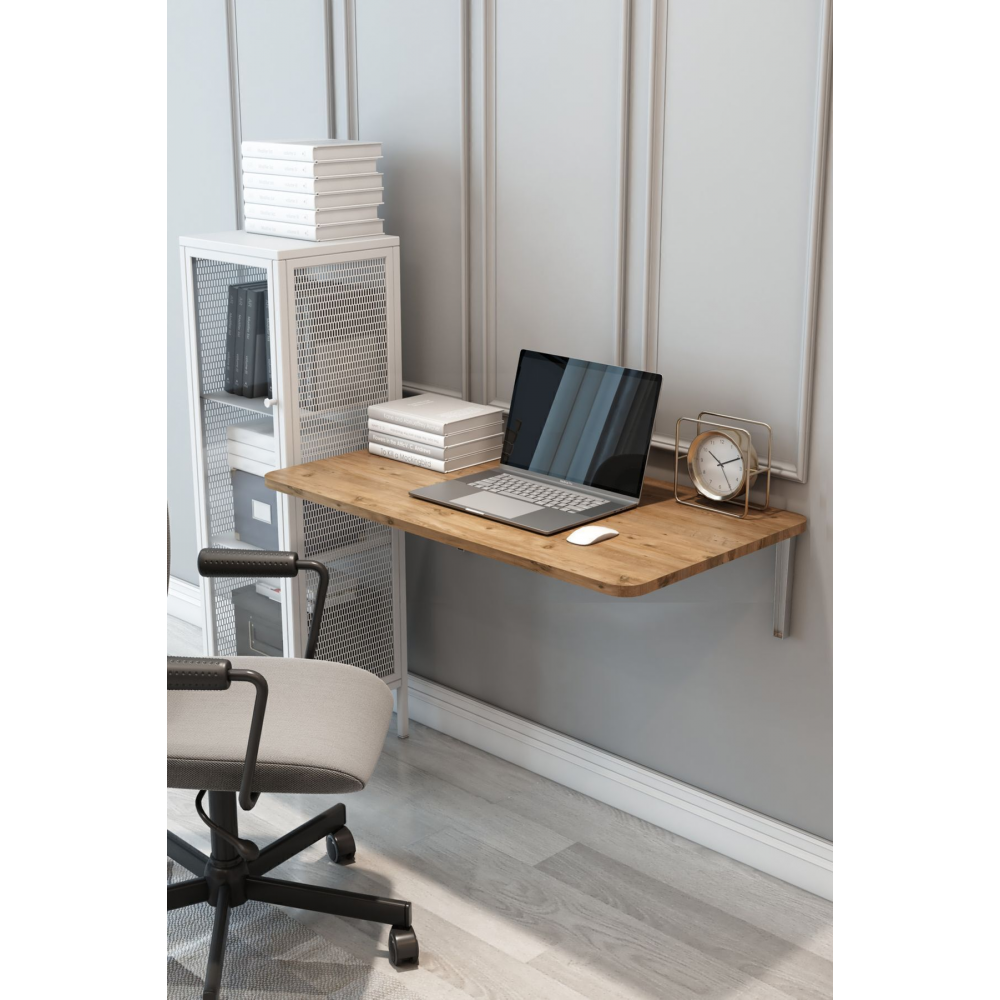 Katlanabilir Duvara Monte Mutfak Masası Açılır Kapanır Raf Masa Ahşap Masa