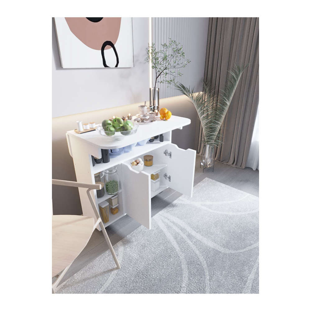 Kelebek Yemek Masası Mutfak Masası Katlanır Pratik Tekerlekli Oval