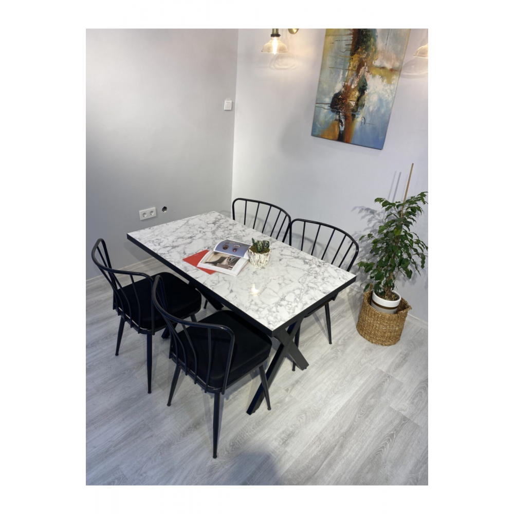 Yemek Masası Takımı 120x70 Ve 4 Adet Güneş Sandalye