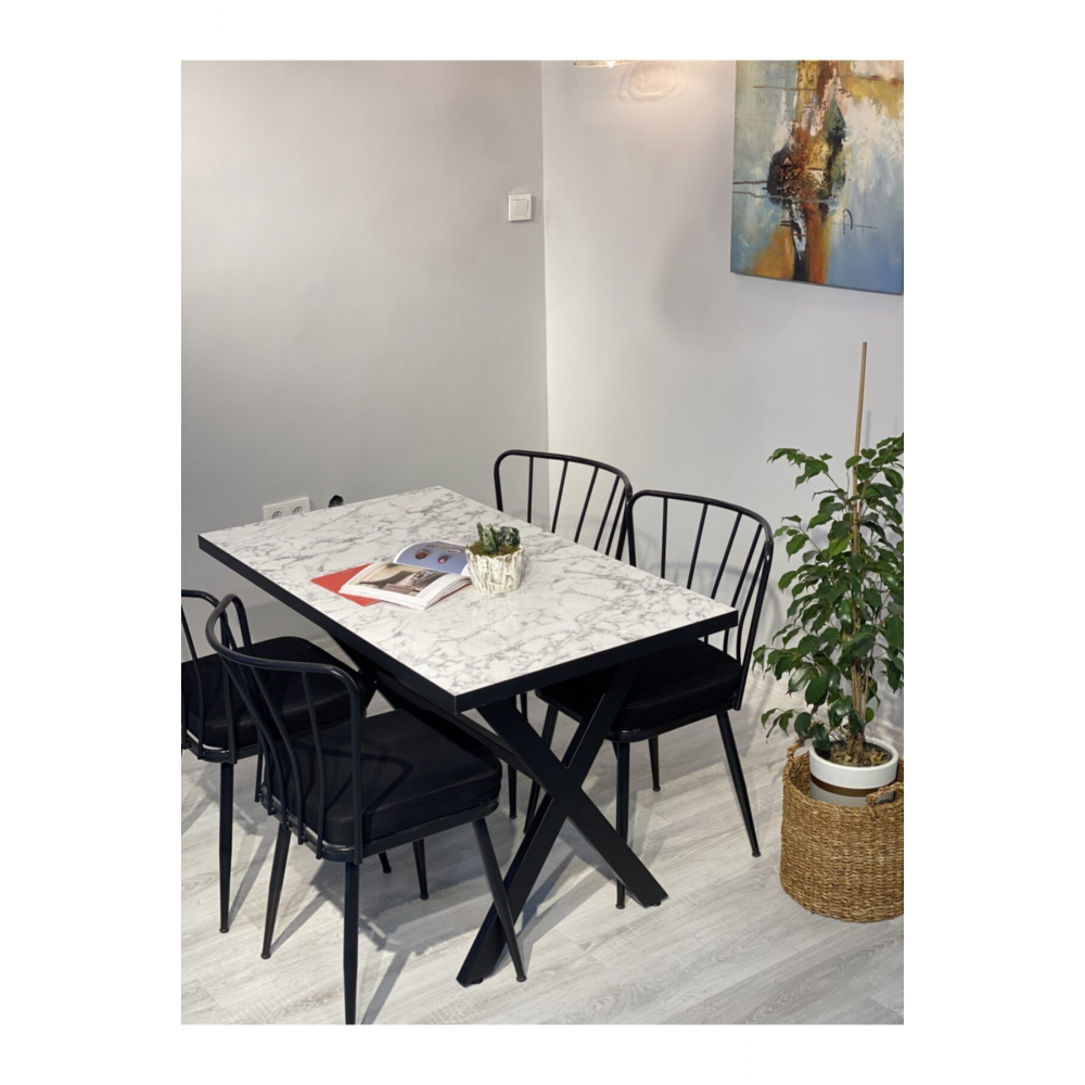 Yemek Masası Takımı 120x70 Ve 4 Adet Güneş Sandalye