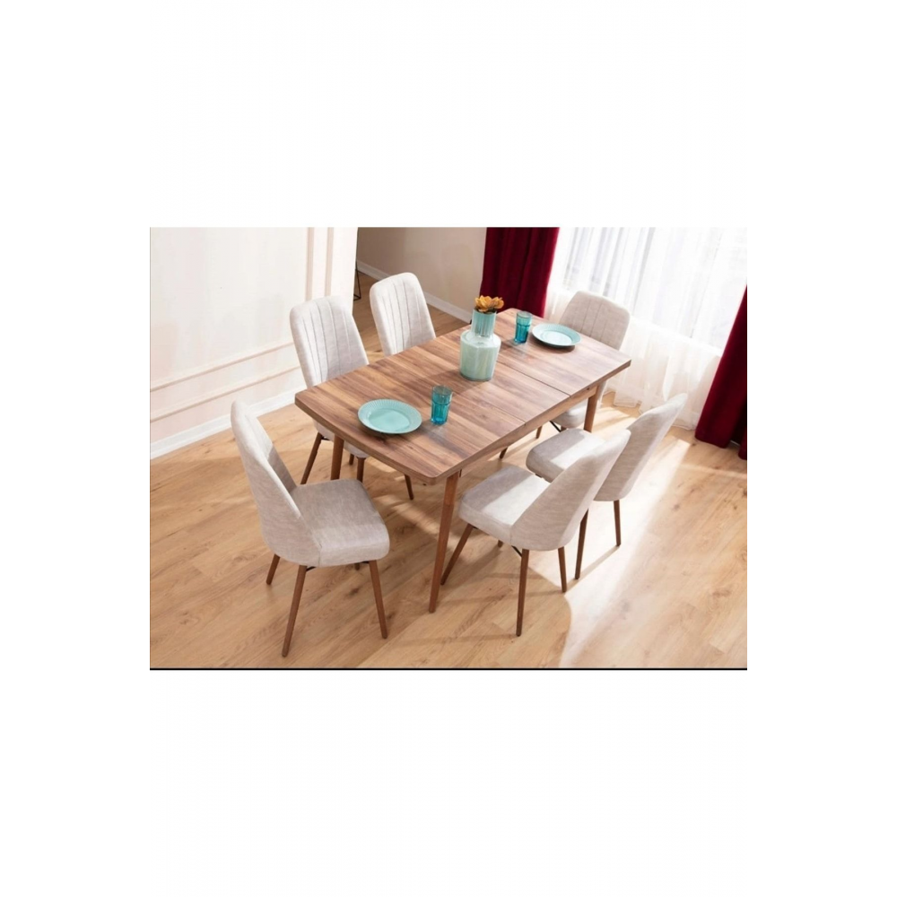 6 Kişilik Açılır Masa Sandalye Takımı Mutfak Masası Takımı Salon Masası Yemek Masası Masa Takımı