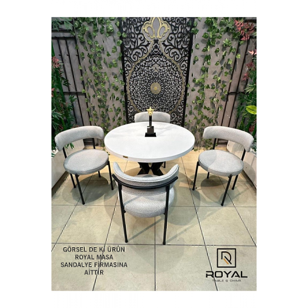 Elisa 4 Kişilik Masa Sandalye Takımı(BEYAZ)teddy