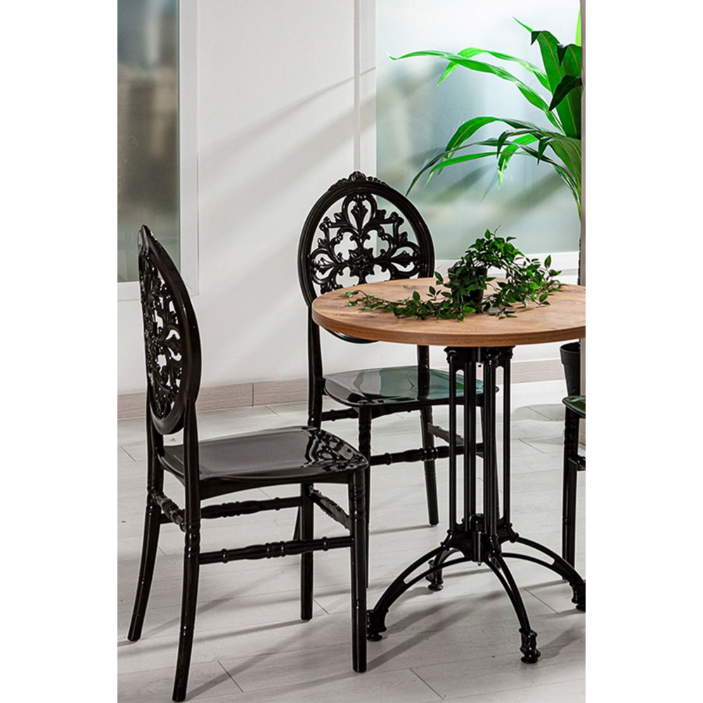 4 Adet Venüs Sandalye Mat Siyah - Mutfak / Balkon / Bahçe Sandalyesi