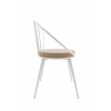 Eylül Metal Tel Sandalye Beyaz Kahve