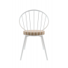 Eylül Metal Tel Sandalye Beyaz Kahve
