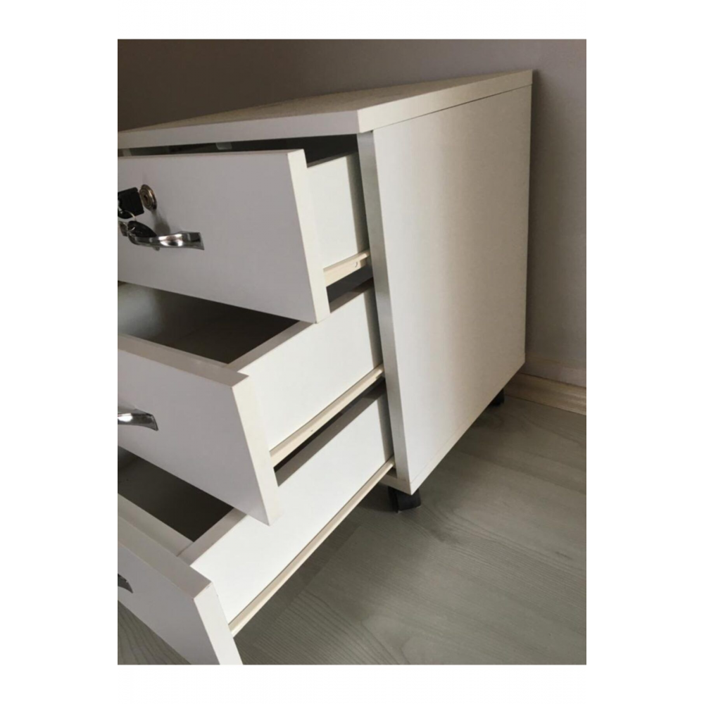 Boss 3 Çekmeceli Kilitli Masa Altı Tekerlekli Keson Komodin