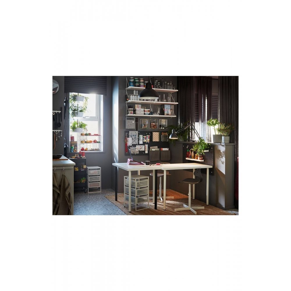 Lennart Beyaz Keson Tekerlekli 3 Çekmeceli Dolap Raf Ünitesi Evrak Dosya Eşya Dolabı