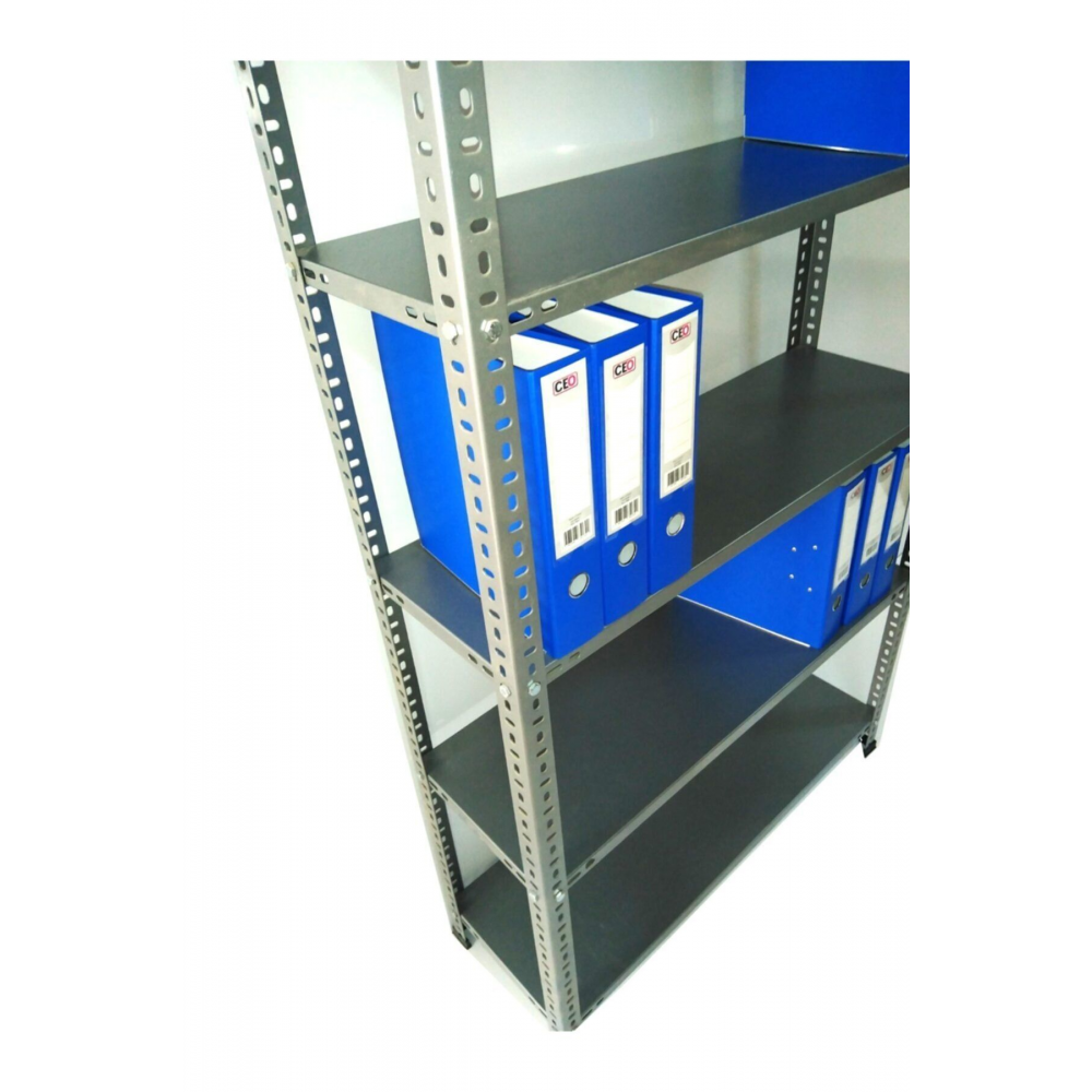 ÇELİK RAF 5 Katlı 43x93x200 cm Galvaniz Çelik Raf.Depo,Arşiv,Kiler,Dosya,Market,Bakkal Rafı