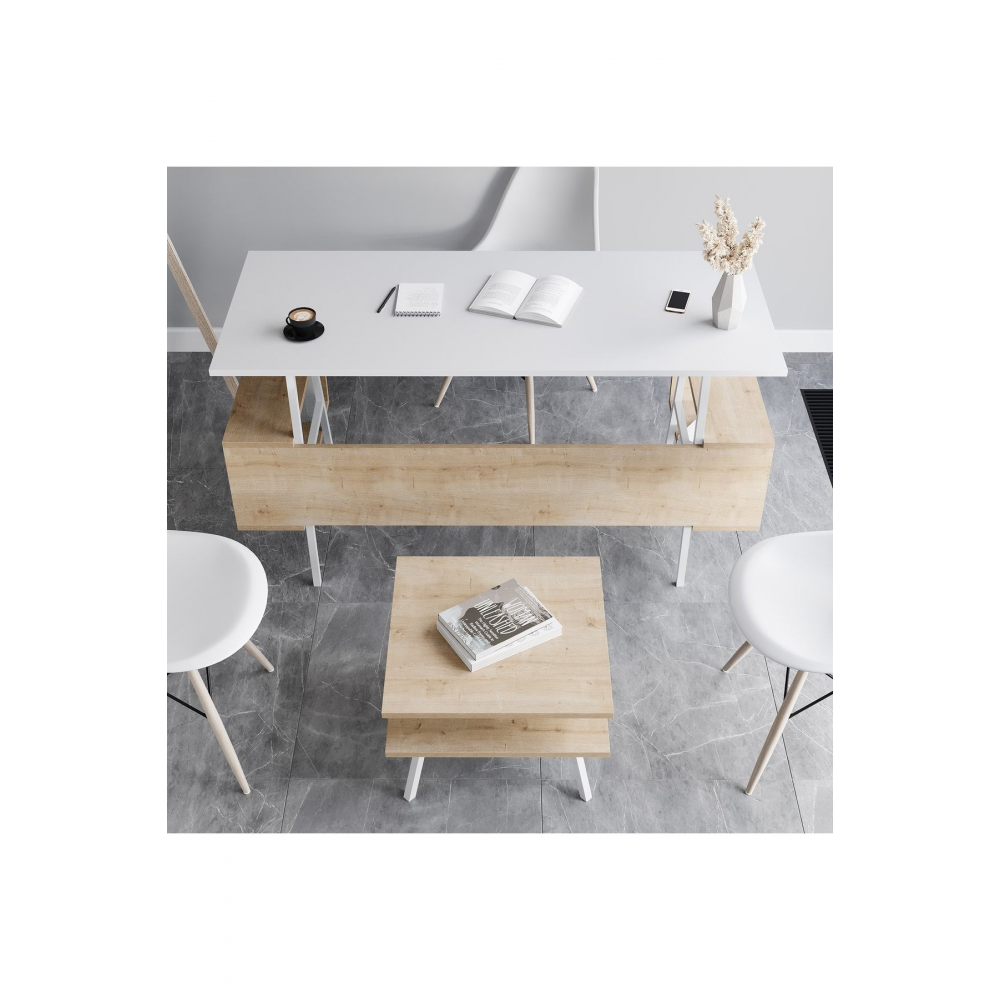 Irony Maxi Ofis Masa Takımı Beyaz Meşe