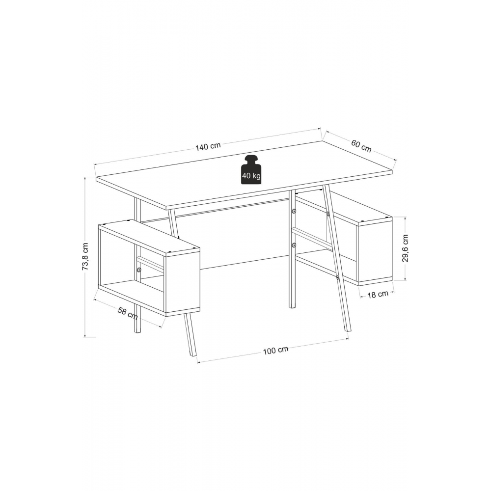 Irony Maxi Ofis Masası Antrasit Ceviz