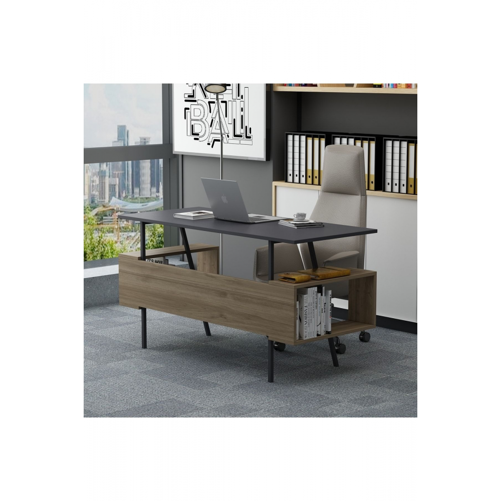 Irony Maxi Ofis Masası Antrasit Ceviz