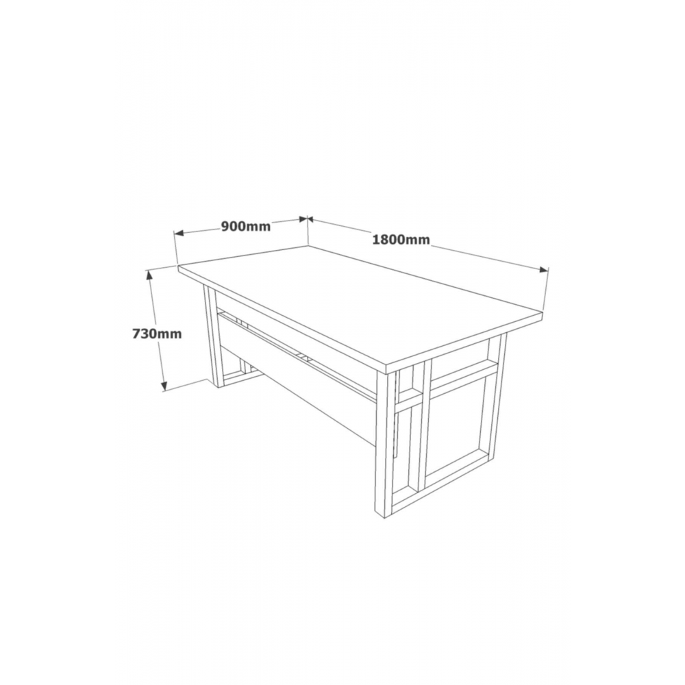 Marken A Ofis Çalışma Masası Metal Ayaklı Barok 180cm*90cm