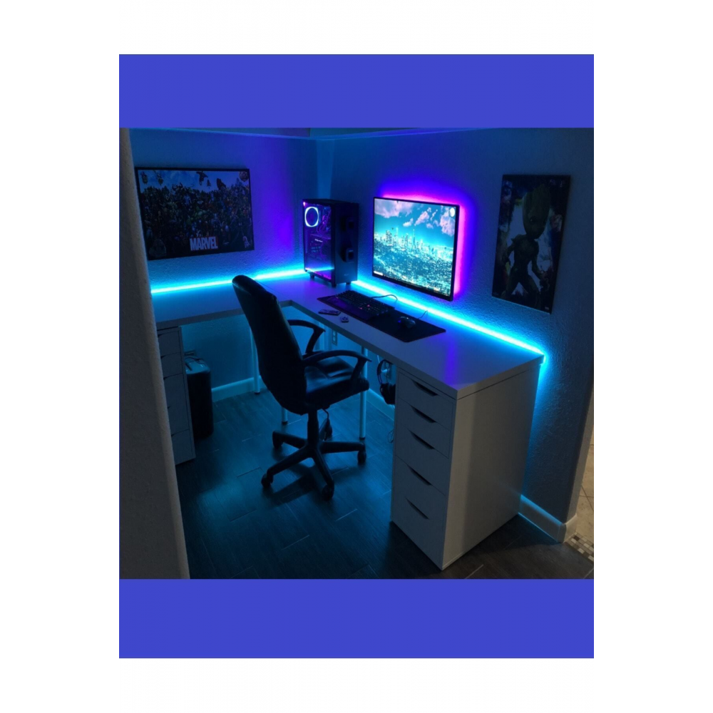 Bilgisayar Masası Çok Renkli Kumandalı Aydınlatma Sistemi