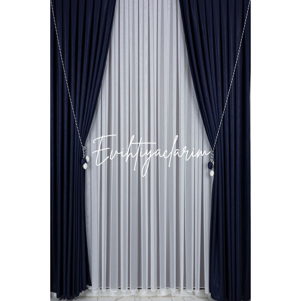 Titiem Efektli Bambu Salon Ve Misafir Odalarına Uygun 1/3 Sık Pileli Ütü Istemeyen Düz Tül Perde