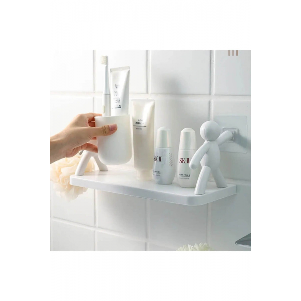 3 ADET Kendinden Yapışkanlı Craft Banyo Rafı Tarz Baharatlık Rafı Organizer Düzenleyici - 3 Adet