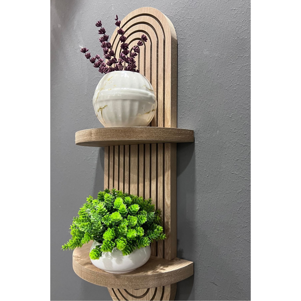 Semplice Meşe Dekoratif Duvar Rafı 54x16 Cm