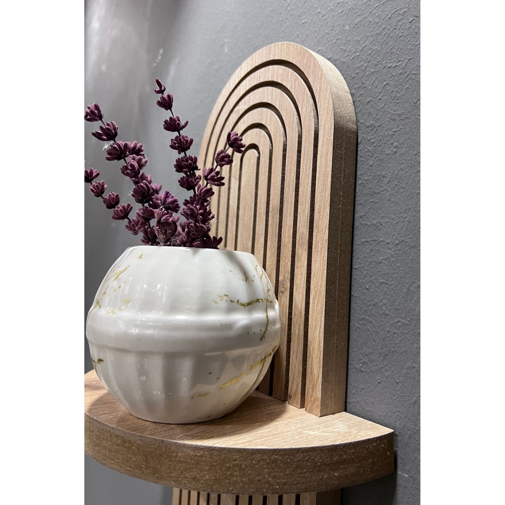 Semplice Meşe Dekoratif Duvar Rafı 54x16 Cm