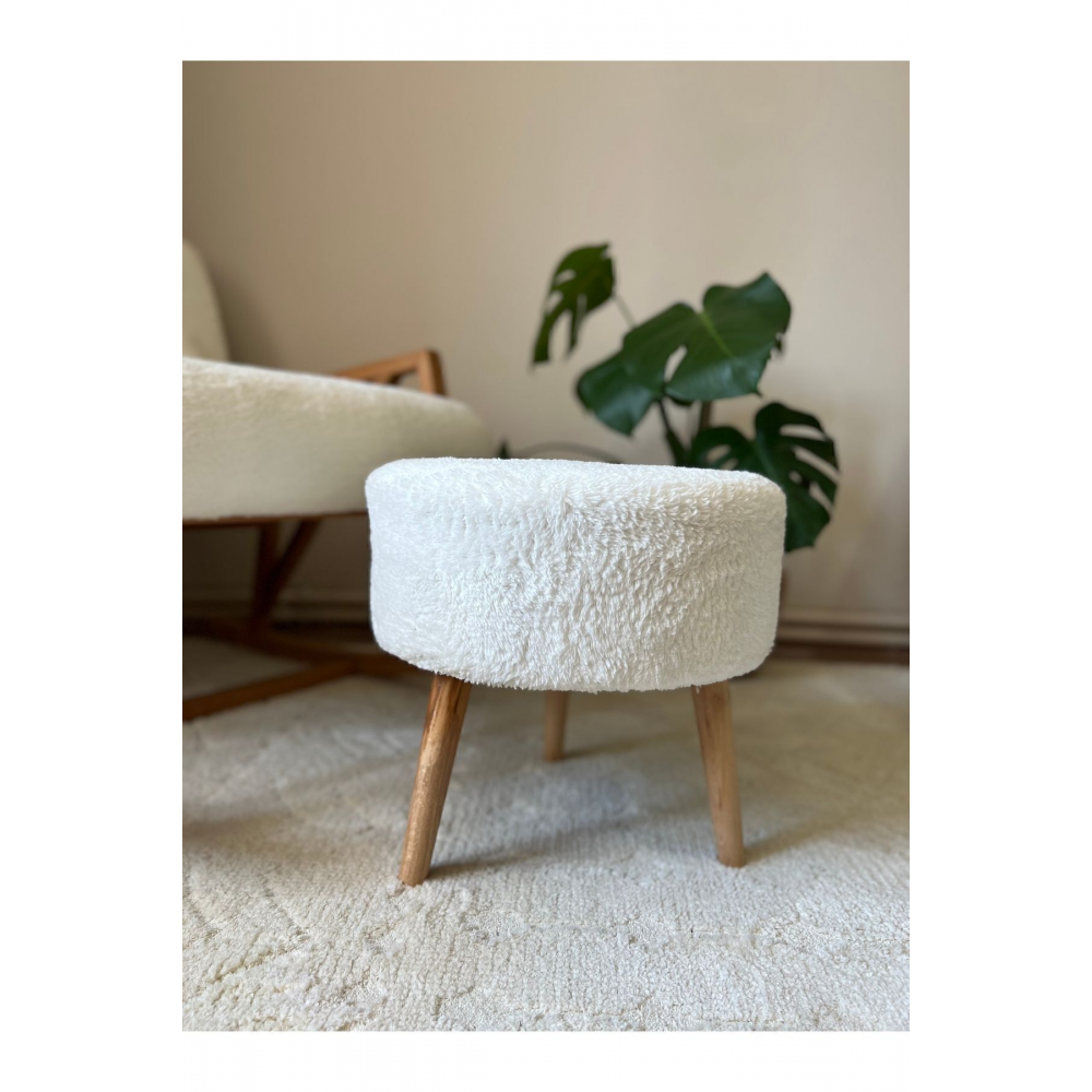 Dream Sallanan Ahşap Berjer Koltuk Puf Hediyeli