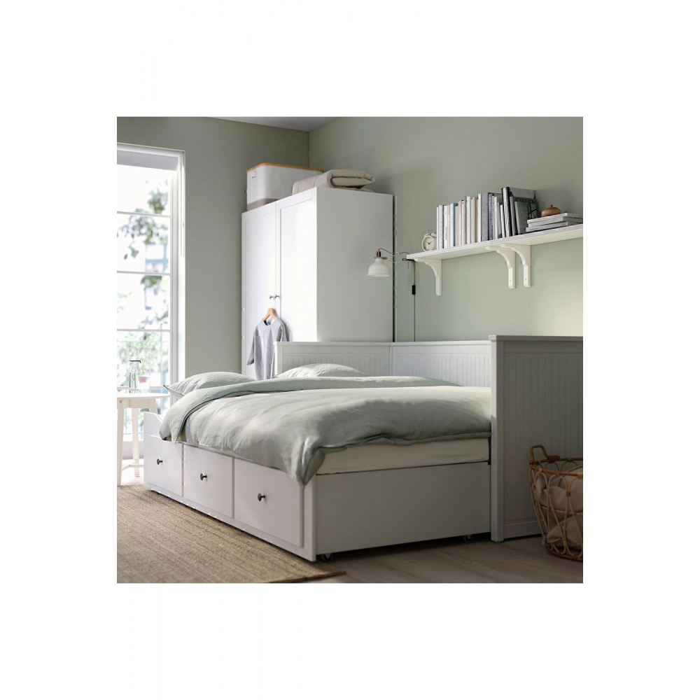 Hemnes 80x200 cm Açılabilir Divan Ve Saklama Alanı, Beyaz, Divan, Bazalı, Çekyat - EREGANTO