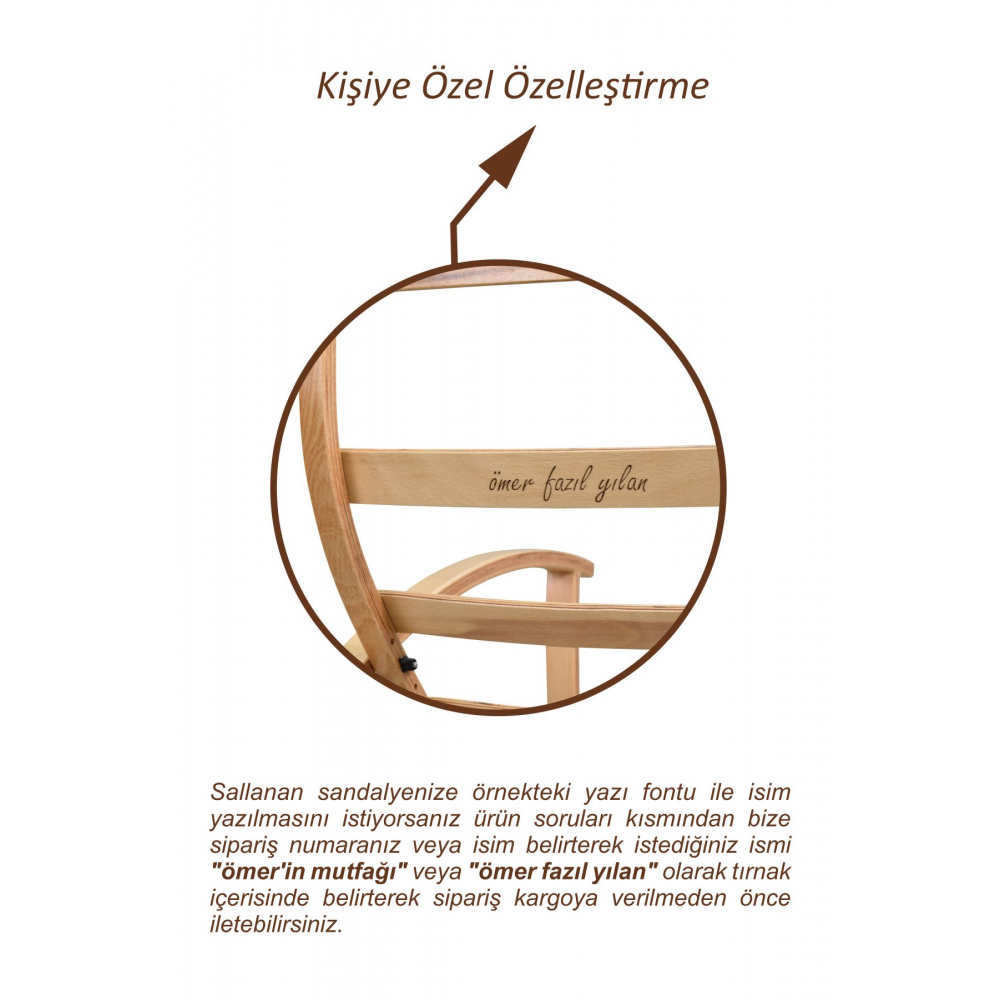 Dandini Ahşap Sallanan Koltuk Tv Sandalyesi