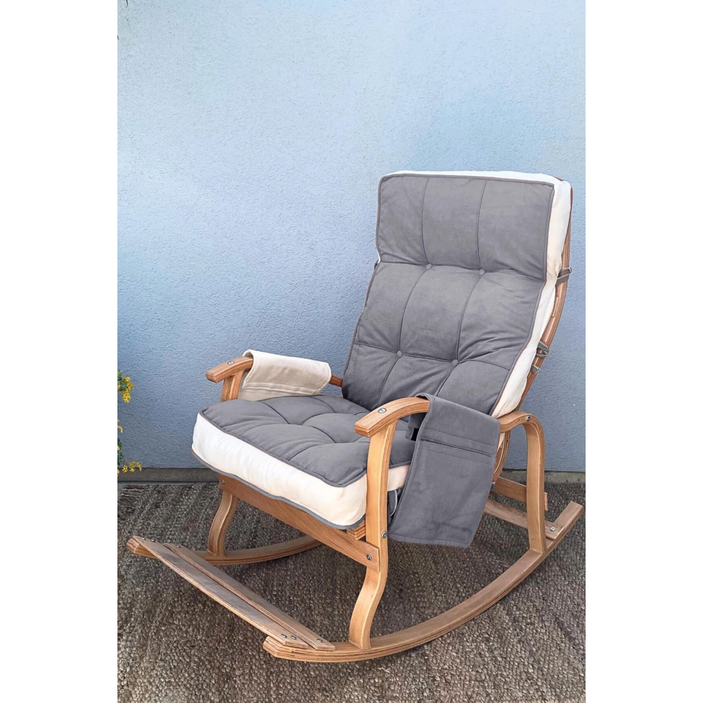 Home Indigo Gri Krem Sallanan Sandalye Dinlenme,emzirme,tv,okuma,koltuğu Berjer