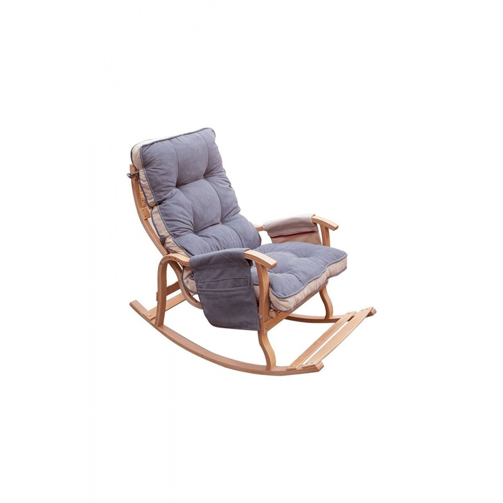 Home Indigo Gri Krem Sallanan Sandalye Dinlenme,emzirme,tv,okuma,koltuğu Berjer