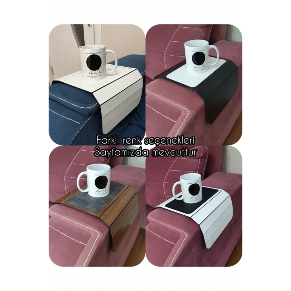 Koyu Kahve Koltuk Tepsisi Yan Sehpa Tesbih Cevizi 20x40 Cm Ortasabit 13,5 Cm Amerikan Servisi