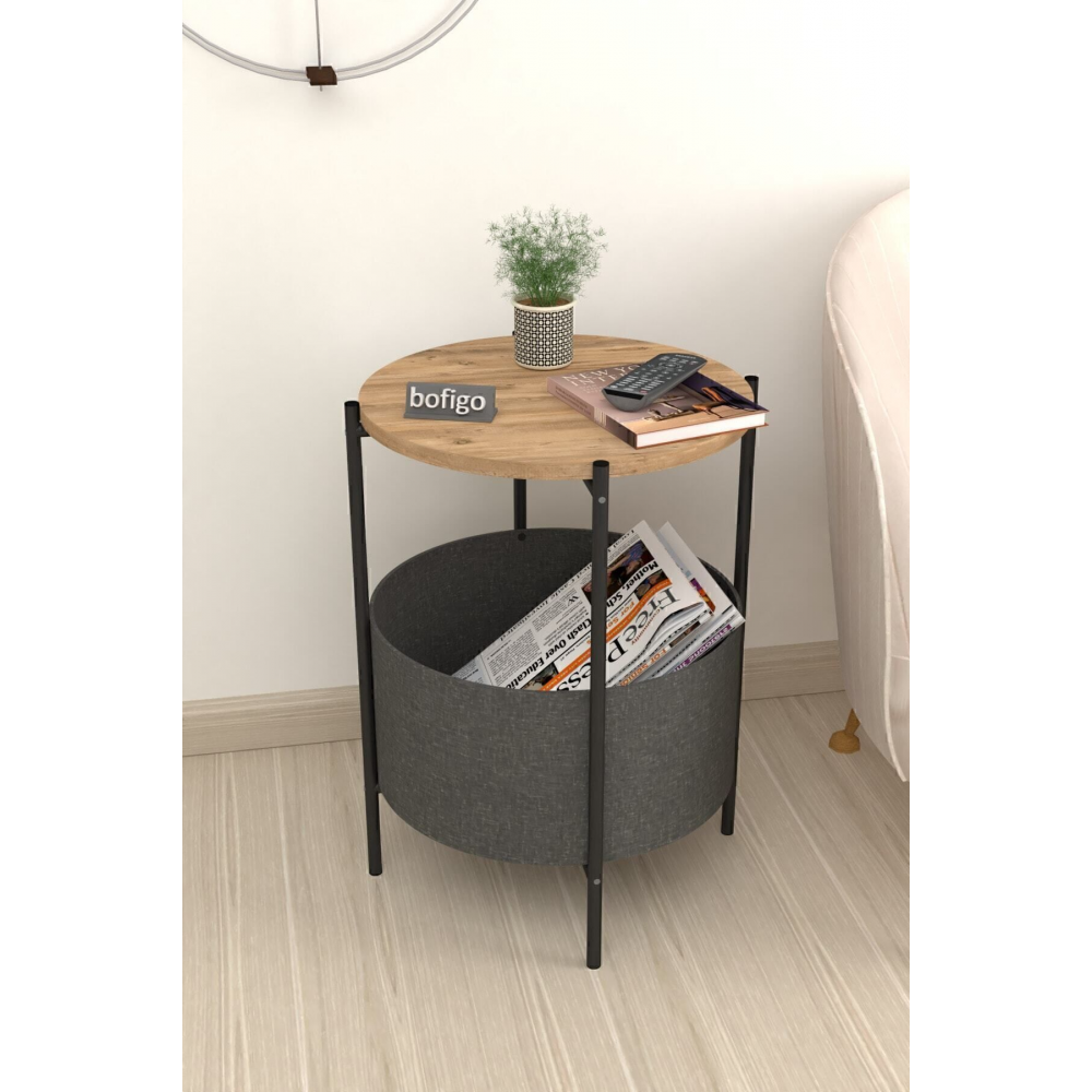 Orta Sehpa Geniş Çantalı Sehpa Gazetelik Kitaplık Çiçeklik Çam