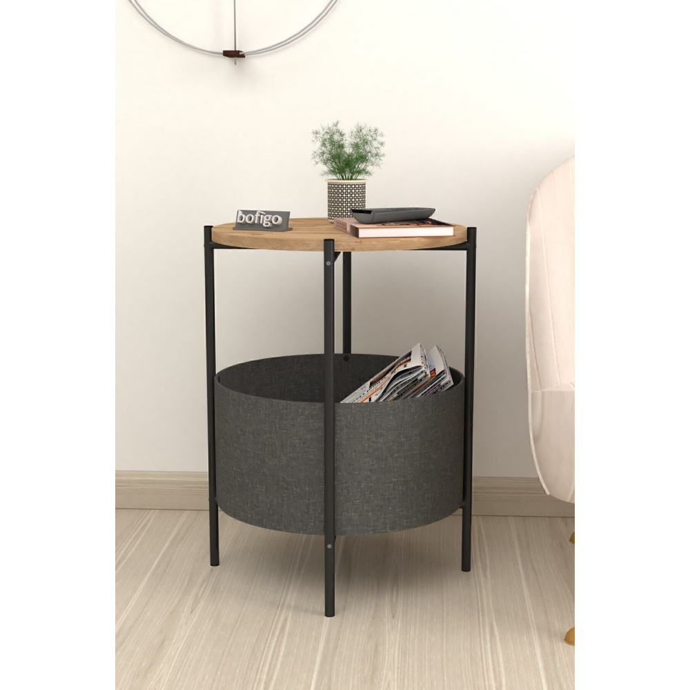 Orta Sehpa Geniş Çantalı Sehpa Gazetelik Kitaplık Çiçeklik Çam