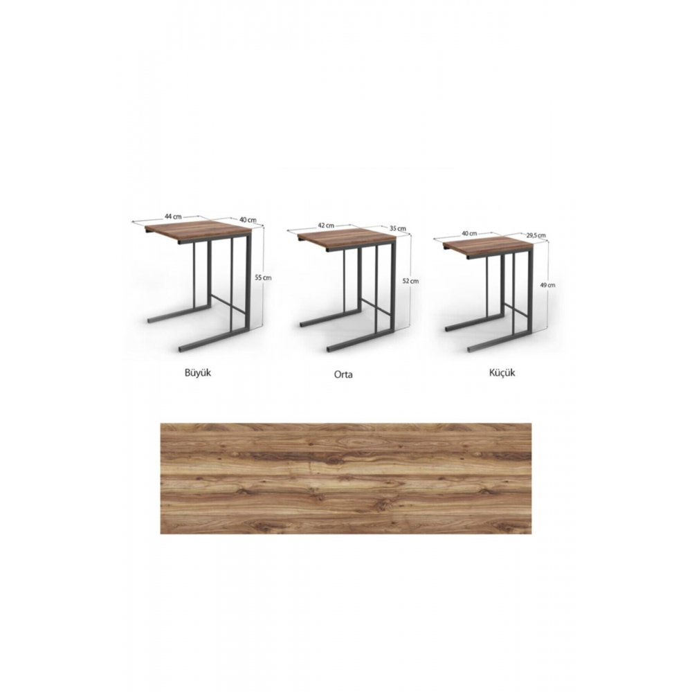 Zigon Sehpa, Metal Zigon Sehpa (3 LÜ C ZİGON SEHPA)