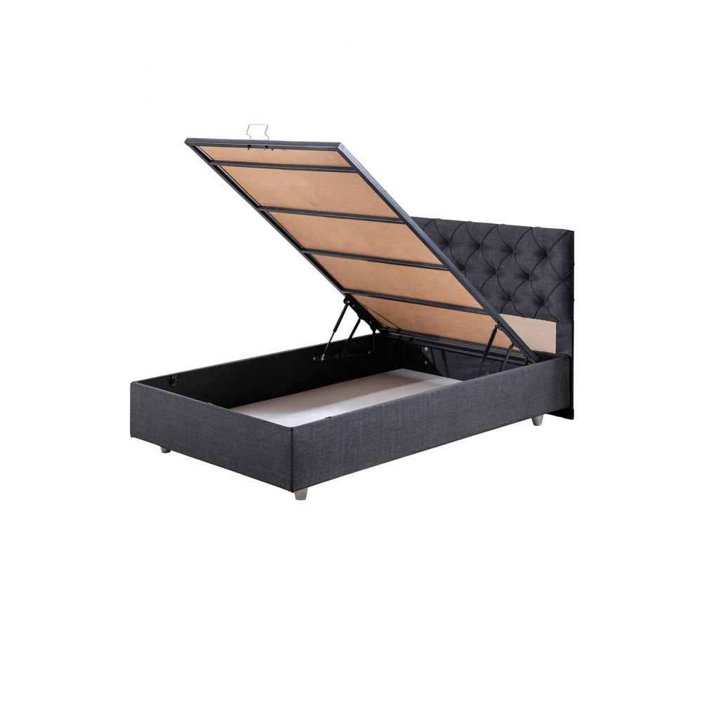 Eylül Tek Kişilik Baza Başlık Comfort Yatak Seti - Antrasit