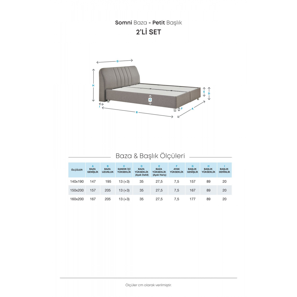 Petit Başlık Somni Baza 2'li Set - Antrasit