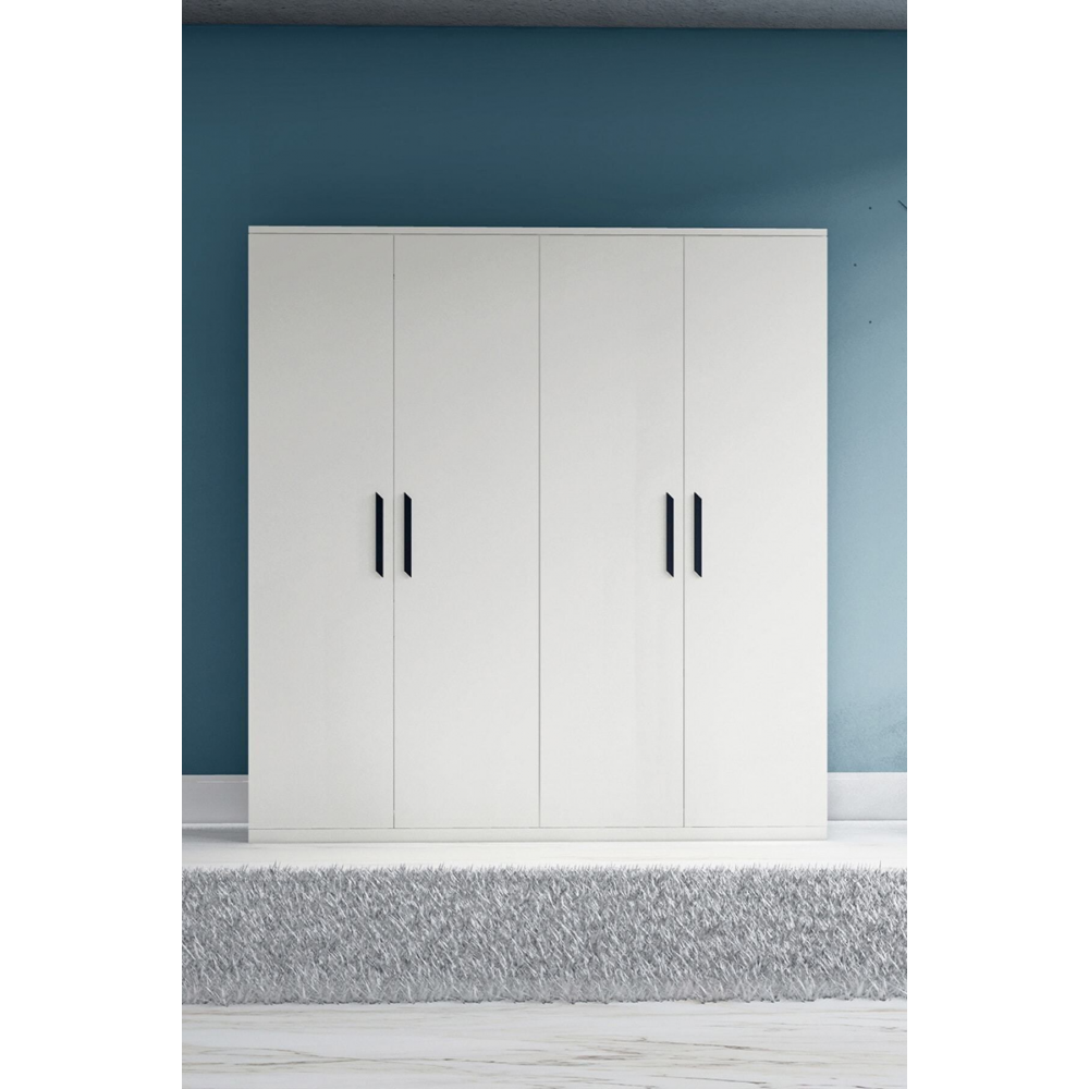 4 Kapılı Beyaz Gardrop Dolap Gm 050