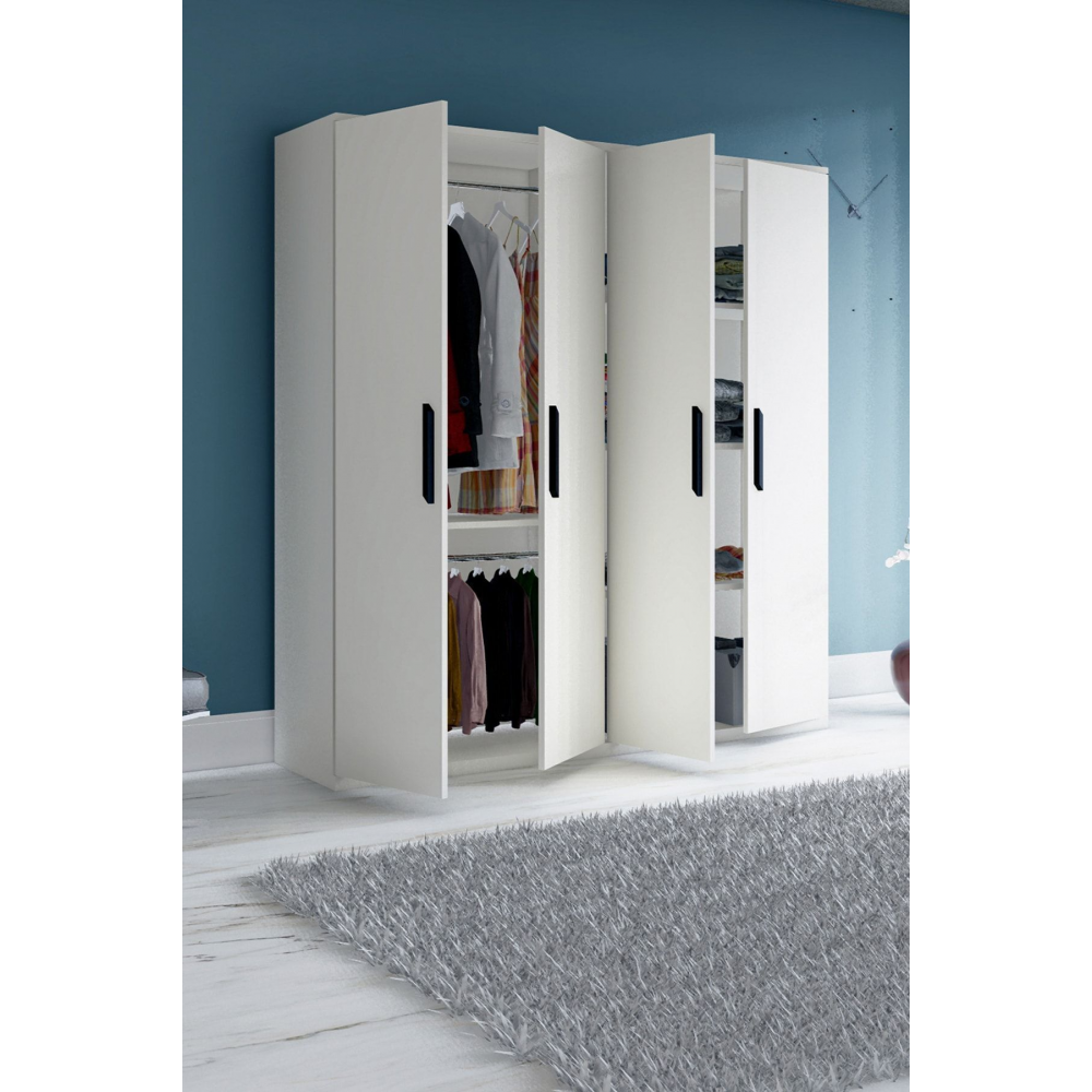4 Kapılı Beyaz Gardrop Dolap Gm 050