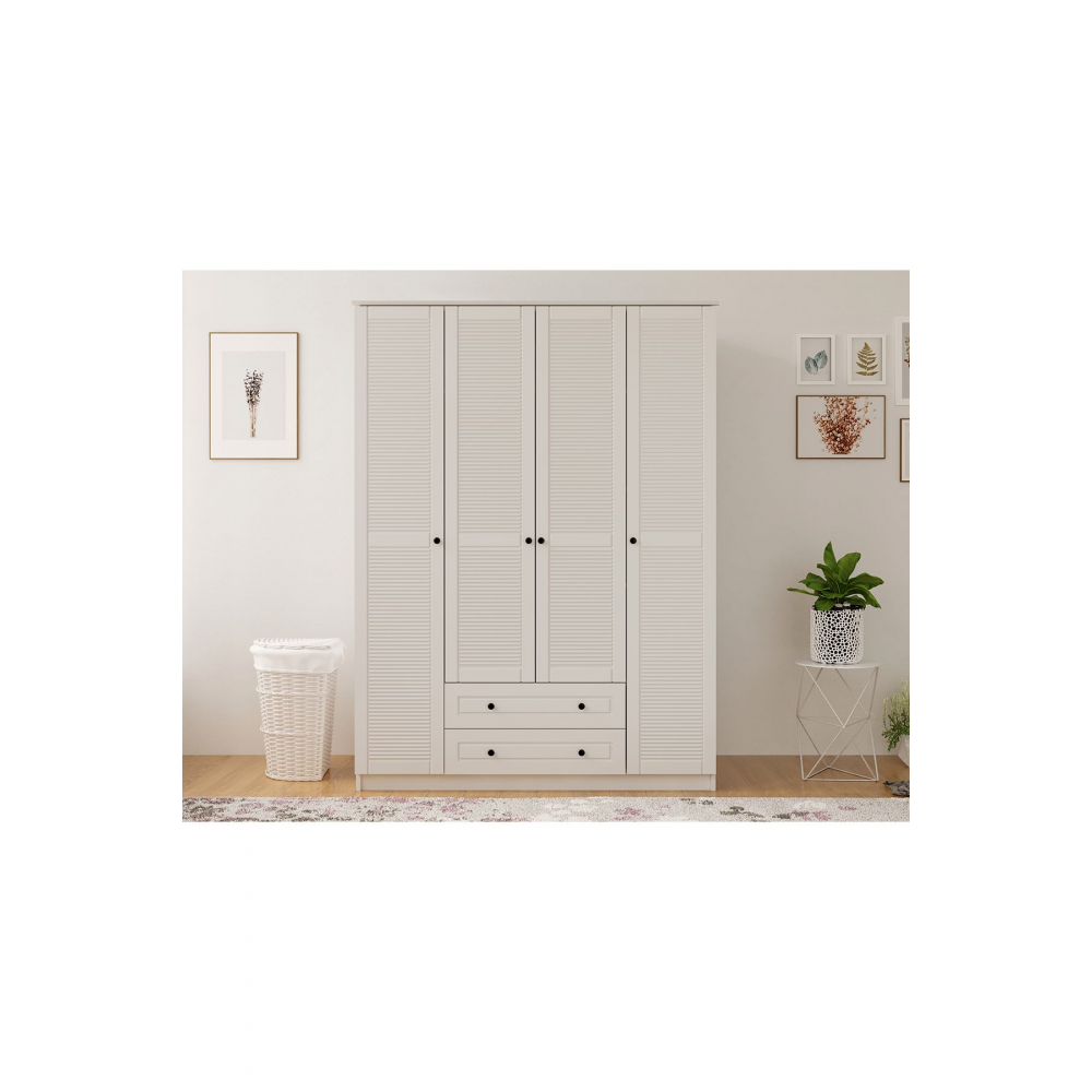 Diva Country 4 Kapak 2 Çekmeceli Gardırop