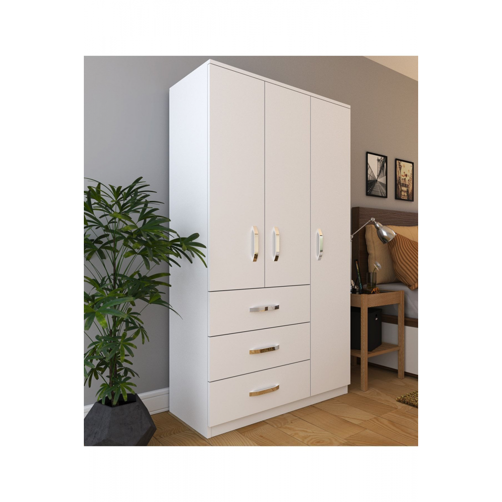 Ece Lüx 3 Kapı 3 Çekmeceli Gardırop