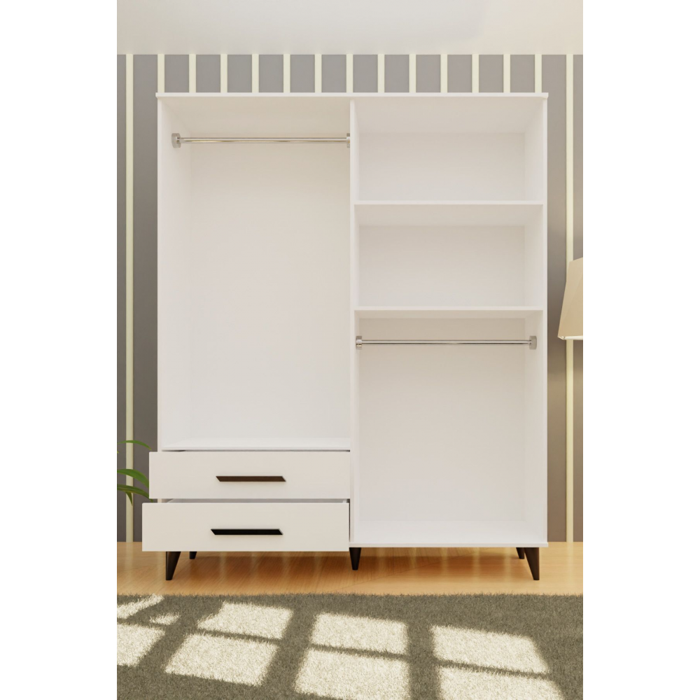 Gm 070-a Novado Siyah Kulplu Ayaklı Gardırop